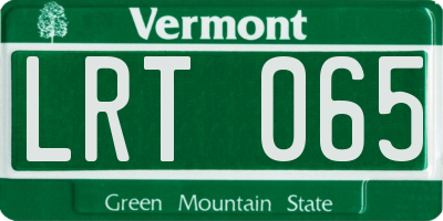 VT license plate LRT065