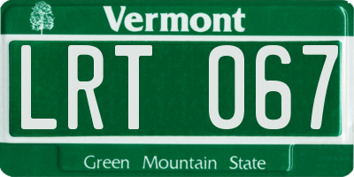 VT license plate LRT067
