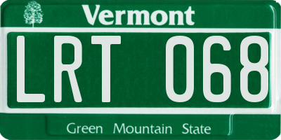 VT license plate LRT068