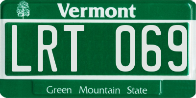 VT license plate LRT069