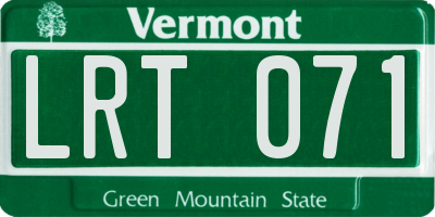 VT license plate LRT071