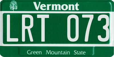 VT license plate LRT073