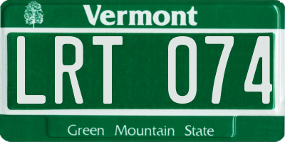 VT license plate LRT074
