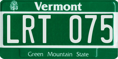 VT license plate LRT075