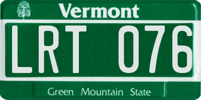VT license plate LRT076