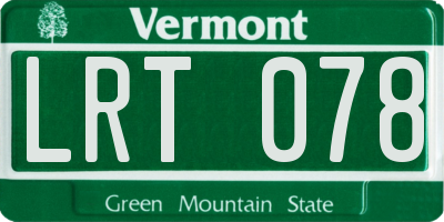 VT license plate LRT078