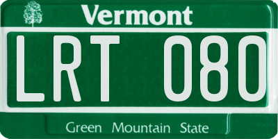 VT license plate LRT080