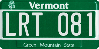 VT license plate LRT081
