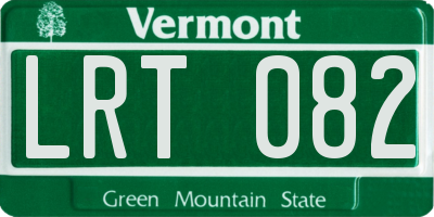 VT license plate LRT082