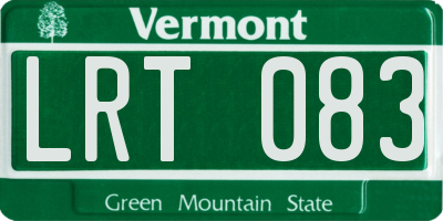 VT license plate LRT083