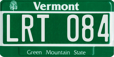 VT license plate LRT084