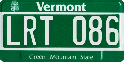 VT license plate LRT086