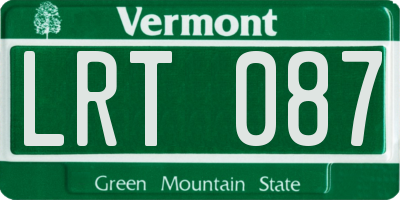 VT license plate LRT087