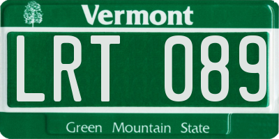 VT license plate LRT089