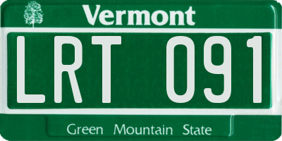 VT license plate LRT091