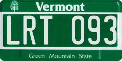 VT license plate LRT093