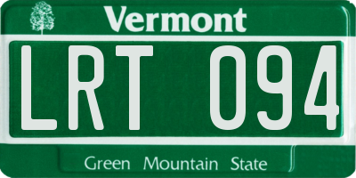 VT license plate LRT094