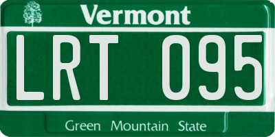 VT license plate LRT095