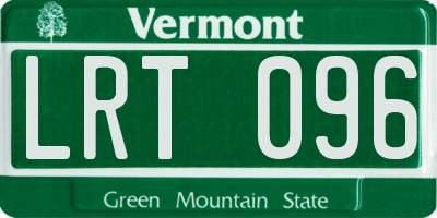 VT license plate LRT096