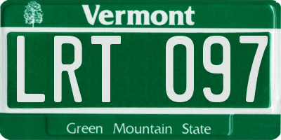 VT license plate LRT097