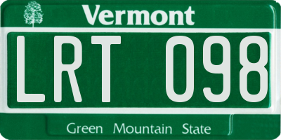 VT license plate LRT098