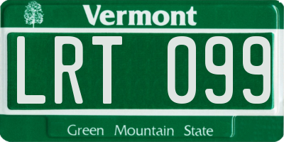 VT license plate LRT099