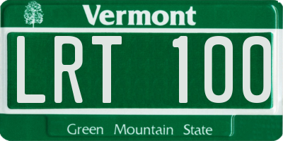 VT license plate LRT100
