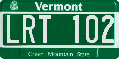 VT license plate LRT102