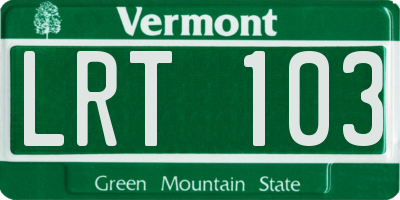 VT license plate LRT103