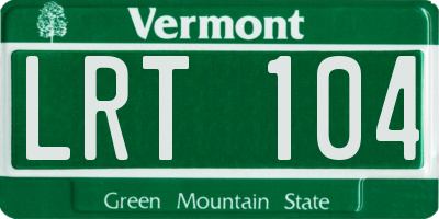 VT license plate LRT104