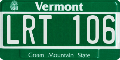 VT license plate LRT106