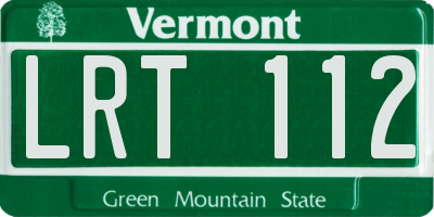 VT license plate LRT112