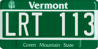 VT license plate LRT113