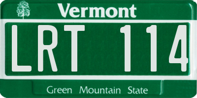VT license plate LRT114