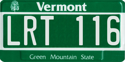 VT license plate LRT116