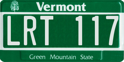 VT license plate LRT117