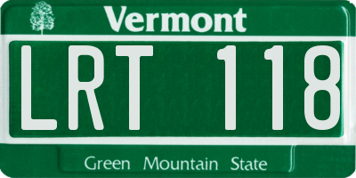 VT license plate LRT118