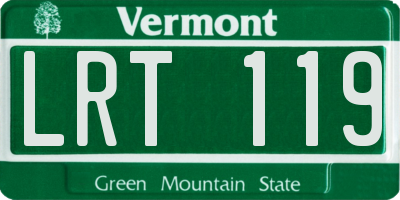 VT license plate LRT119