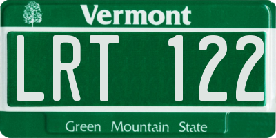 VT license plate LRT122