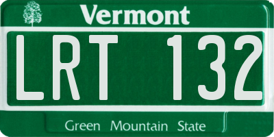 VT license plate LRT132