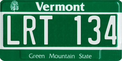 VT license plate LRT134