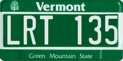 VT license plate LRT135