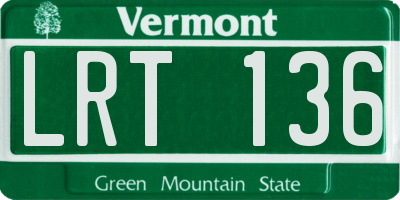 VT license plate LRT136
