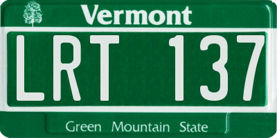 VT license plate LRT137