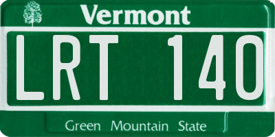 VT license plate LRT140