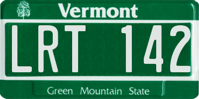 VT license plate LRT142