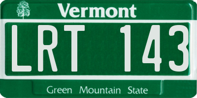 VT license plate LRT143