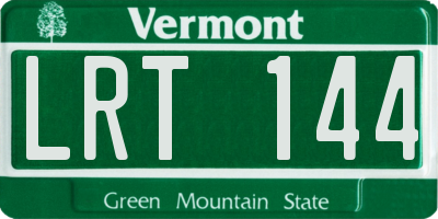VT license plate LRT144