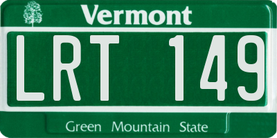 VT license plate LRT149