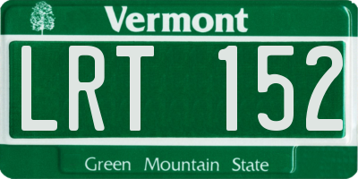 VT license plate LRT152